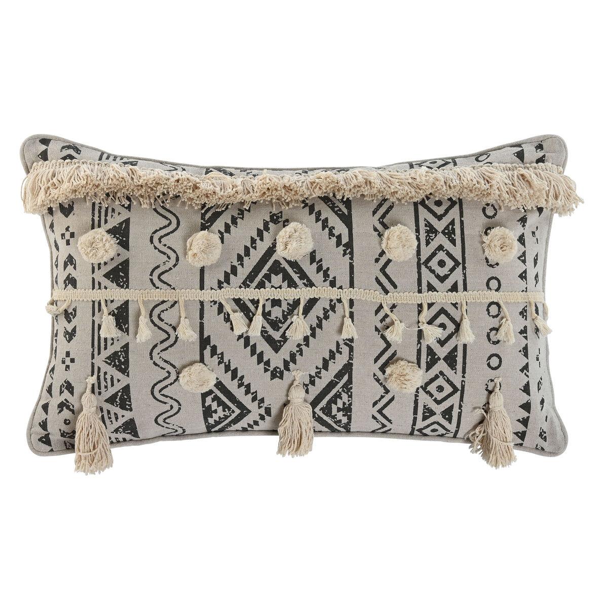 Cojín Home ESPRIT Blanco Negro Boho 50 x 8 x 30 cm