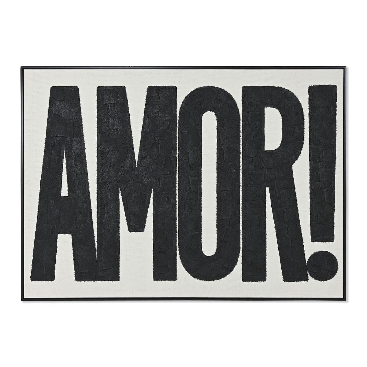 Cuadro Home ESPRIT Amor! Blanco Negro Moderno 103 x 4,5 x 143 cm