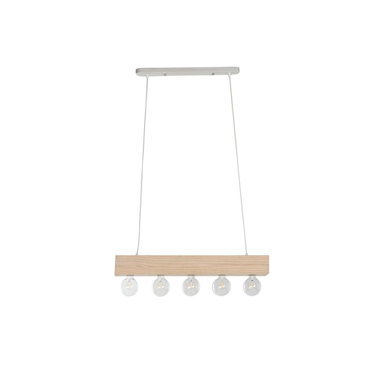 Lámpara de Techo Home ESPRIT Blanco Negro Marrón claro Madera 50 W 80 x 10 x 30 cm