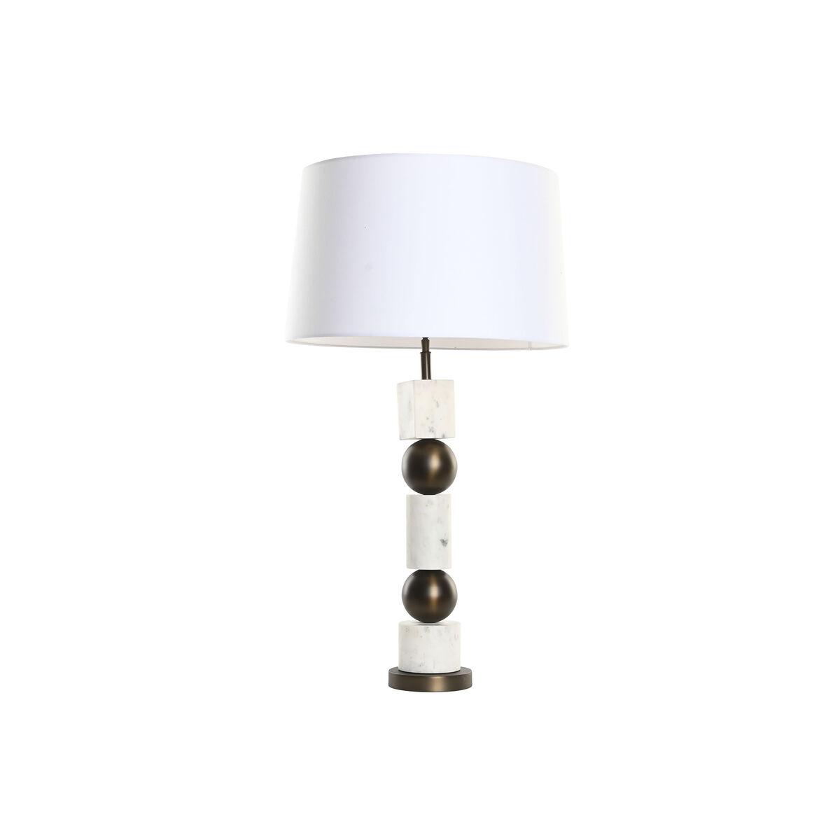 Lámpara de mesa Home ESPRIT Blanco Bronce 50 W 220 V