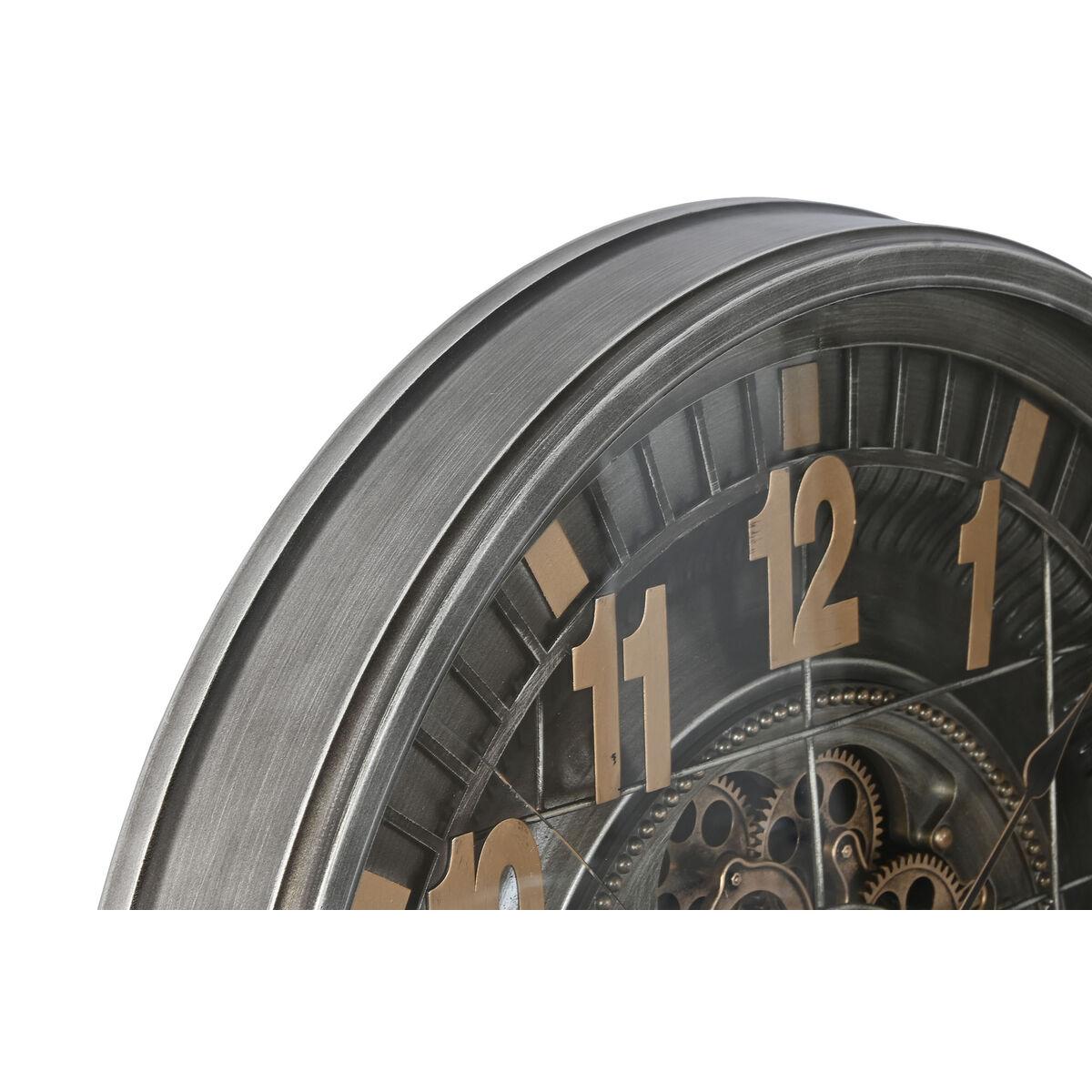 Reloj de Pared Home ESPRIT Dorado Plateado Cristal Hierro Vintage 66,5 x 8,5 x 66,5 cm