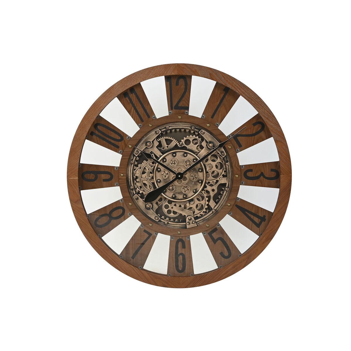 Reloj de Pared Home ESPRIT Natural Madera Metal 80 x 9,5 x 80 cm