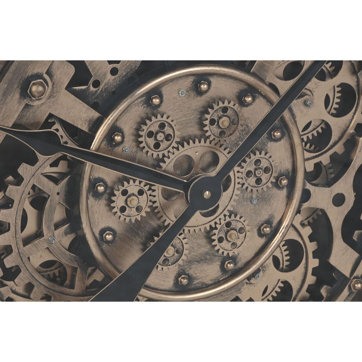 Reloj de Pared Home ESPRIT Natural Madera Metal 80 x 9,5 x 80 cm