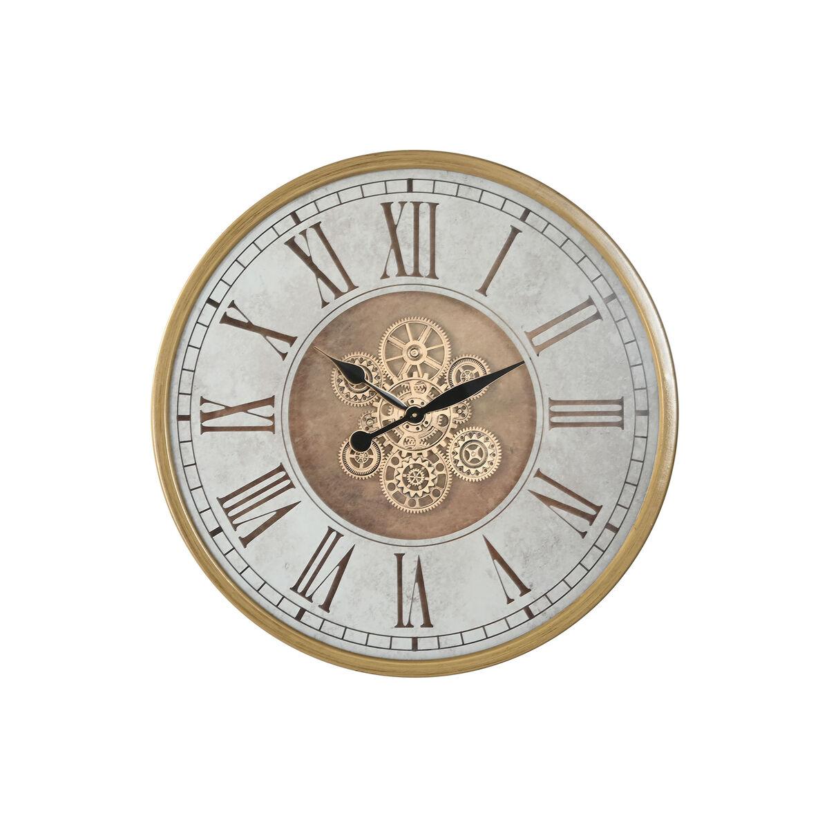 Reloj de Pared Home ESPRIT Dorado Plateado Cristal Hierro 72 x 8,5 x 72 cm