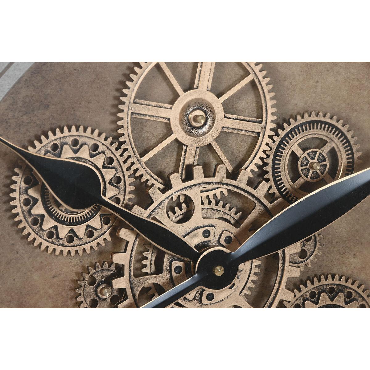 Reloj de Pared Home ESPRIT Dorado Plateado Cristal Hierro 72 x 8,5 x 72 cm