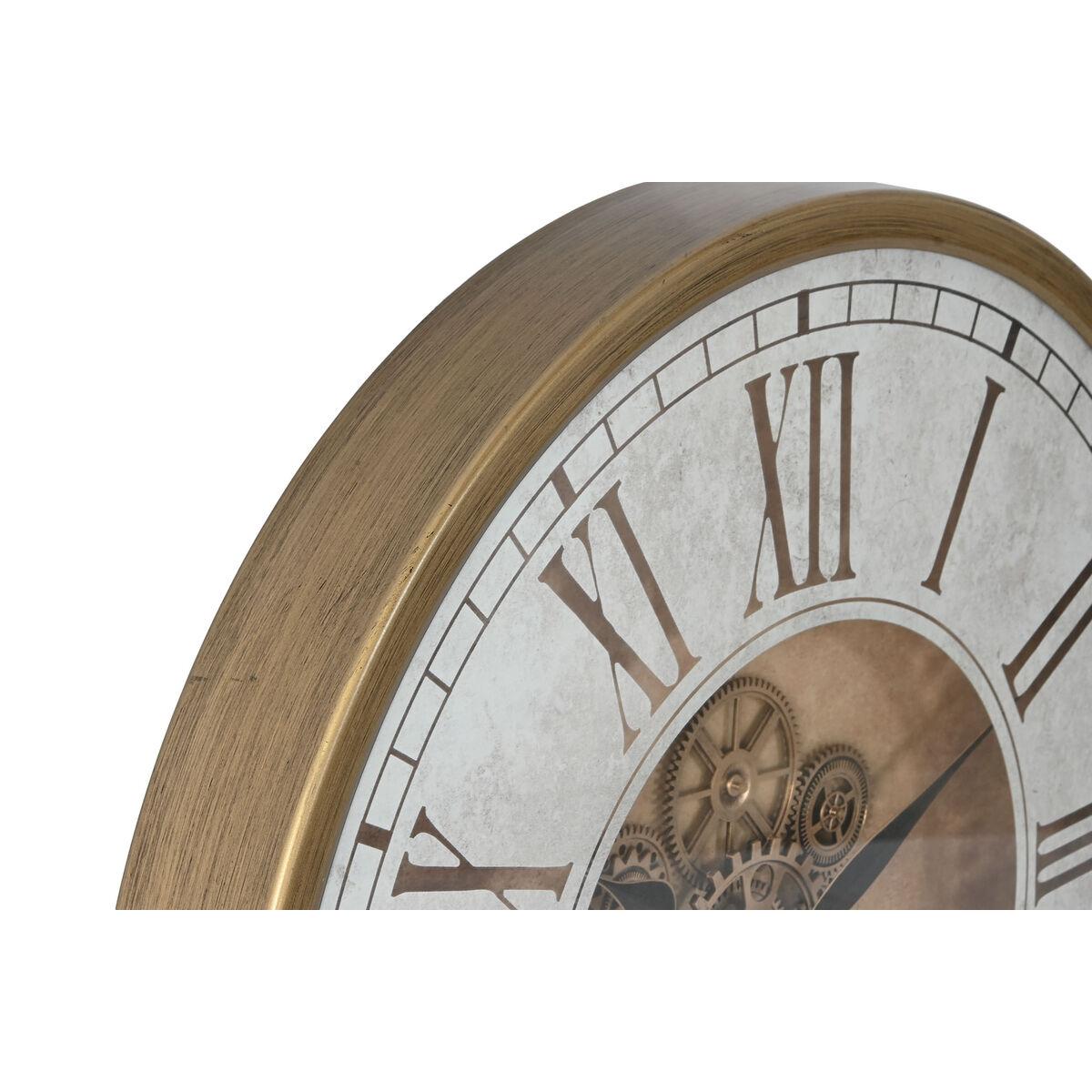 Reloj de Pared Home ESPRIT Dorado Plateado Cristal Hierro 72 x 8,5 x 72 cm