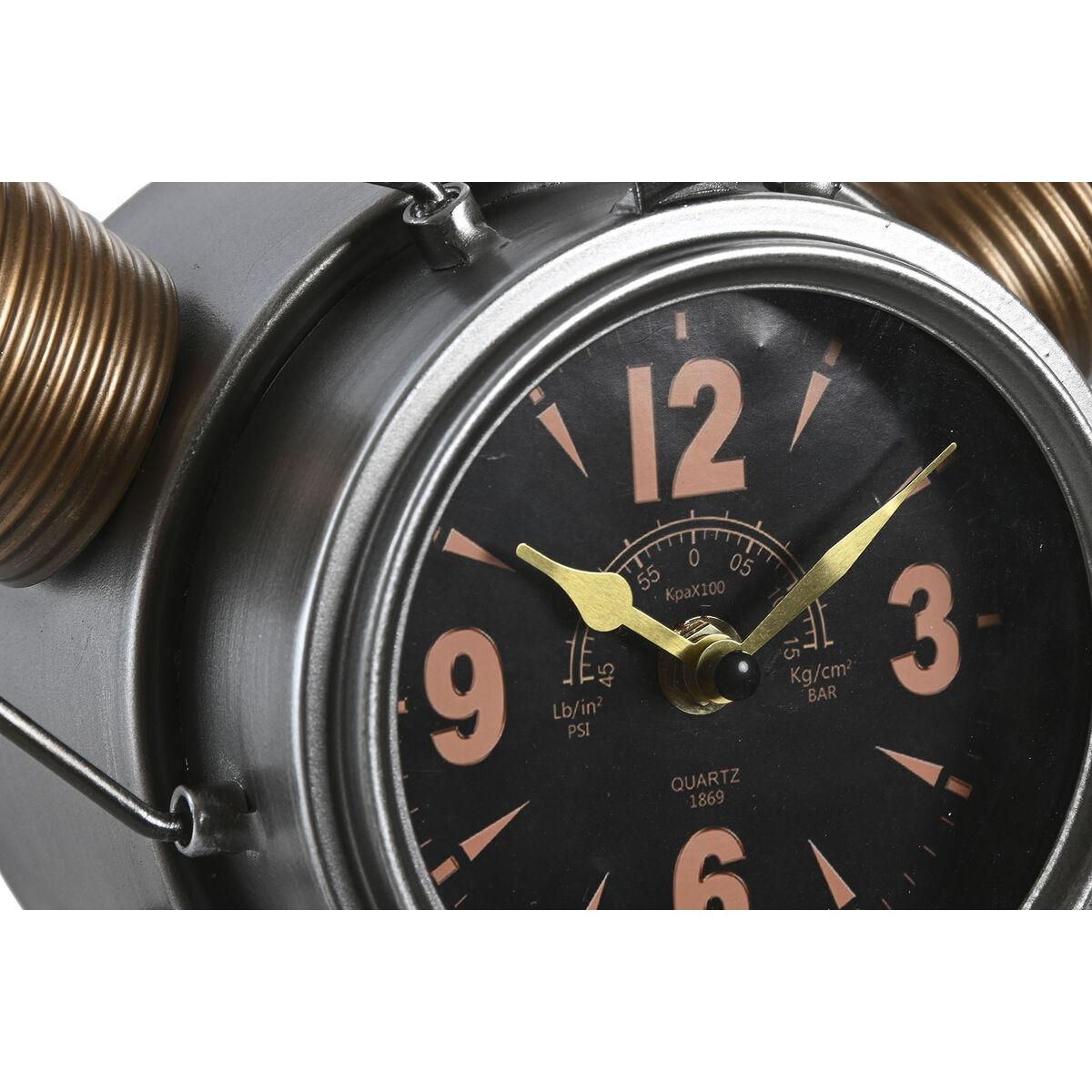 Reloj de Pared Home ESPRIT Dorado Plateado Metal Hélices Vintage 63 x 12 x 55 cm