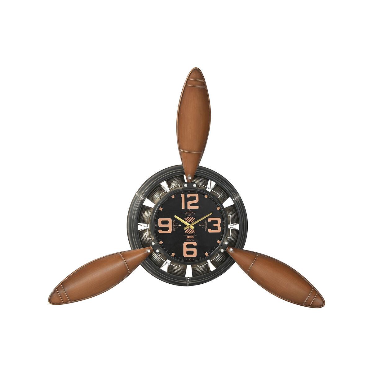 Reloj de Pared Home ESPRIT Marrón Negro Metal Hélices Vintage 118 x 24 x 134 cm