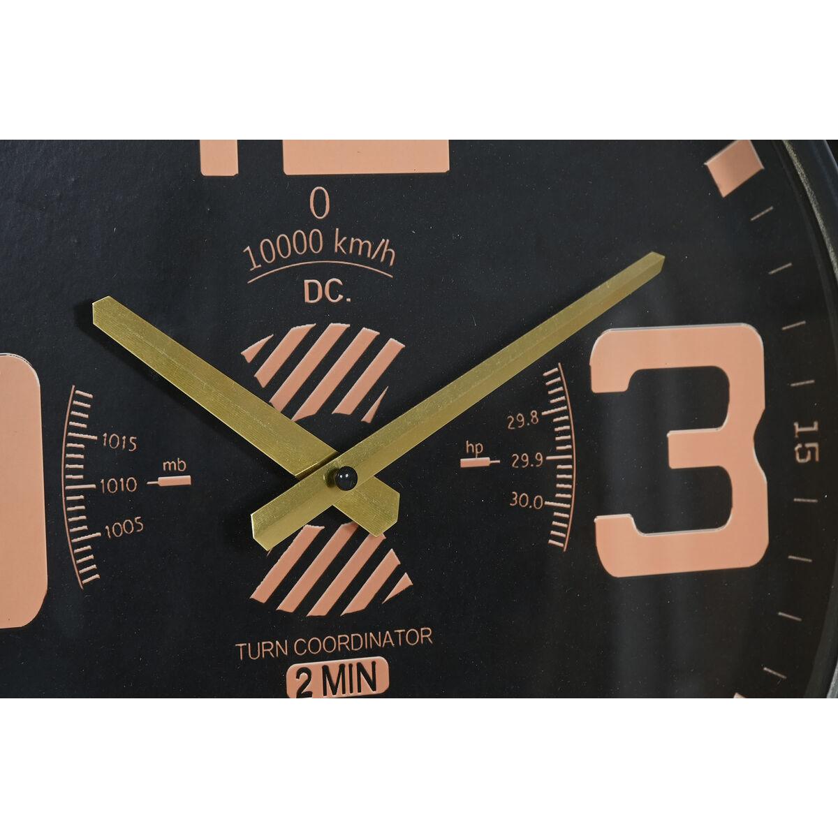 Reloj de Pared Home ESPRIT Marrón Negro Metal Hélices Vintage 118 x 24 x 134 cm
