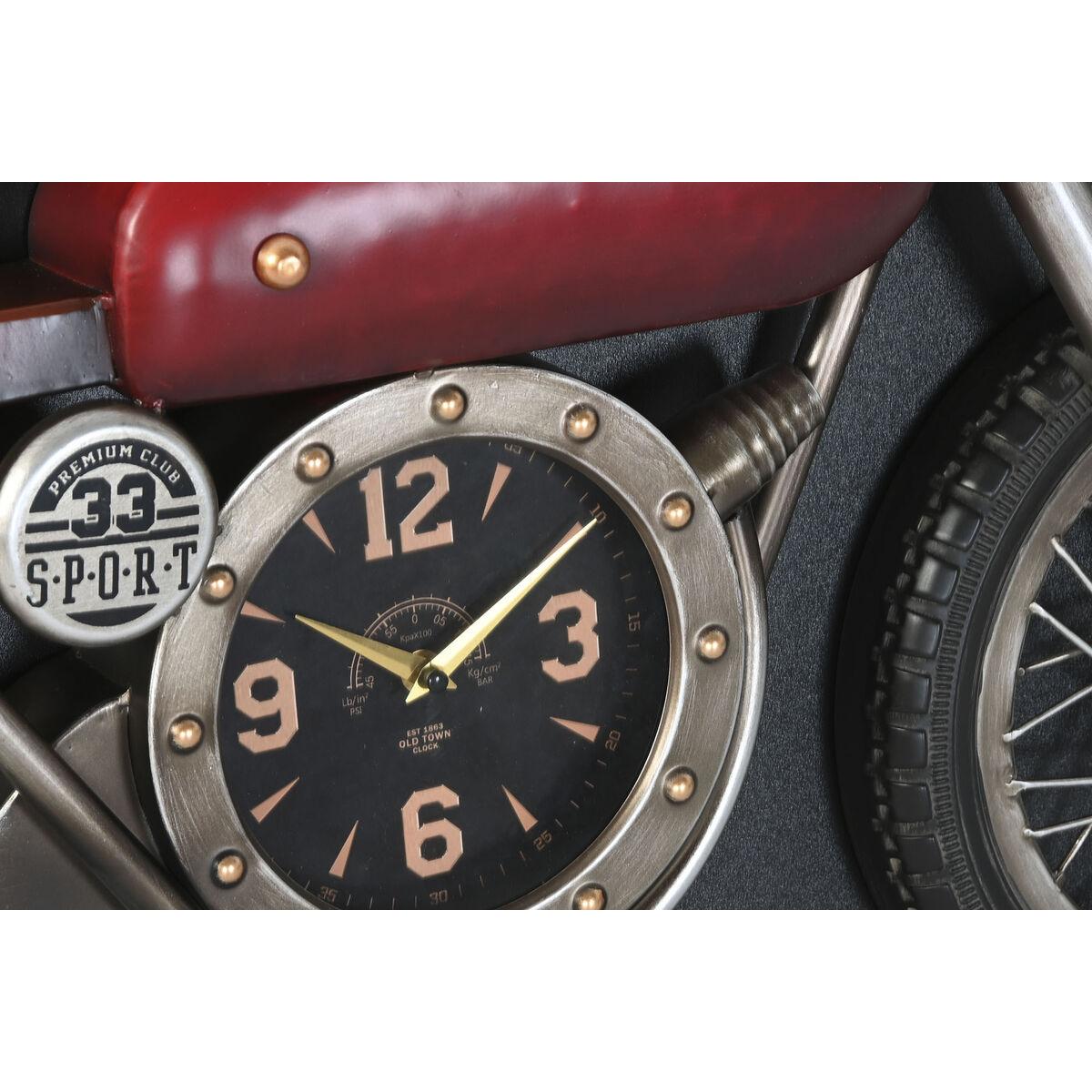 Reloj de Pared Home ESPRIT Rojo Dorado PVC Metal Moto Vintage 120 x 15,5 x 60 cm