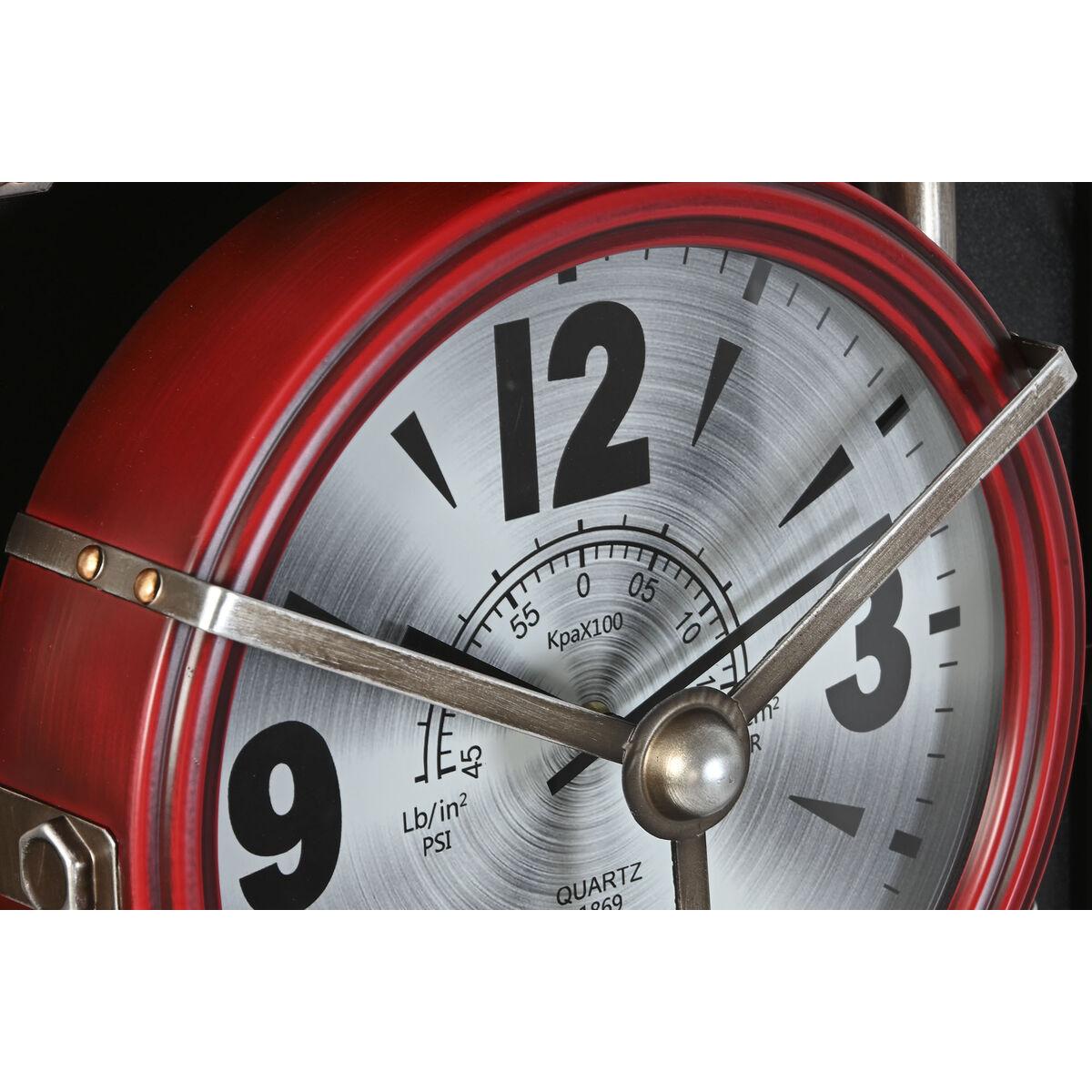 Reloj de Pared Home ESPRIT Negro Rojo Dorado PVC Metal Moto Vintage 60 x 18 x 120 cm
