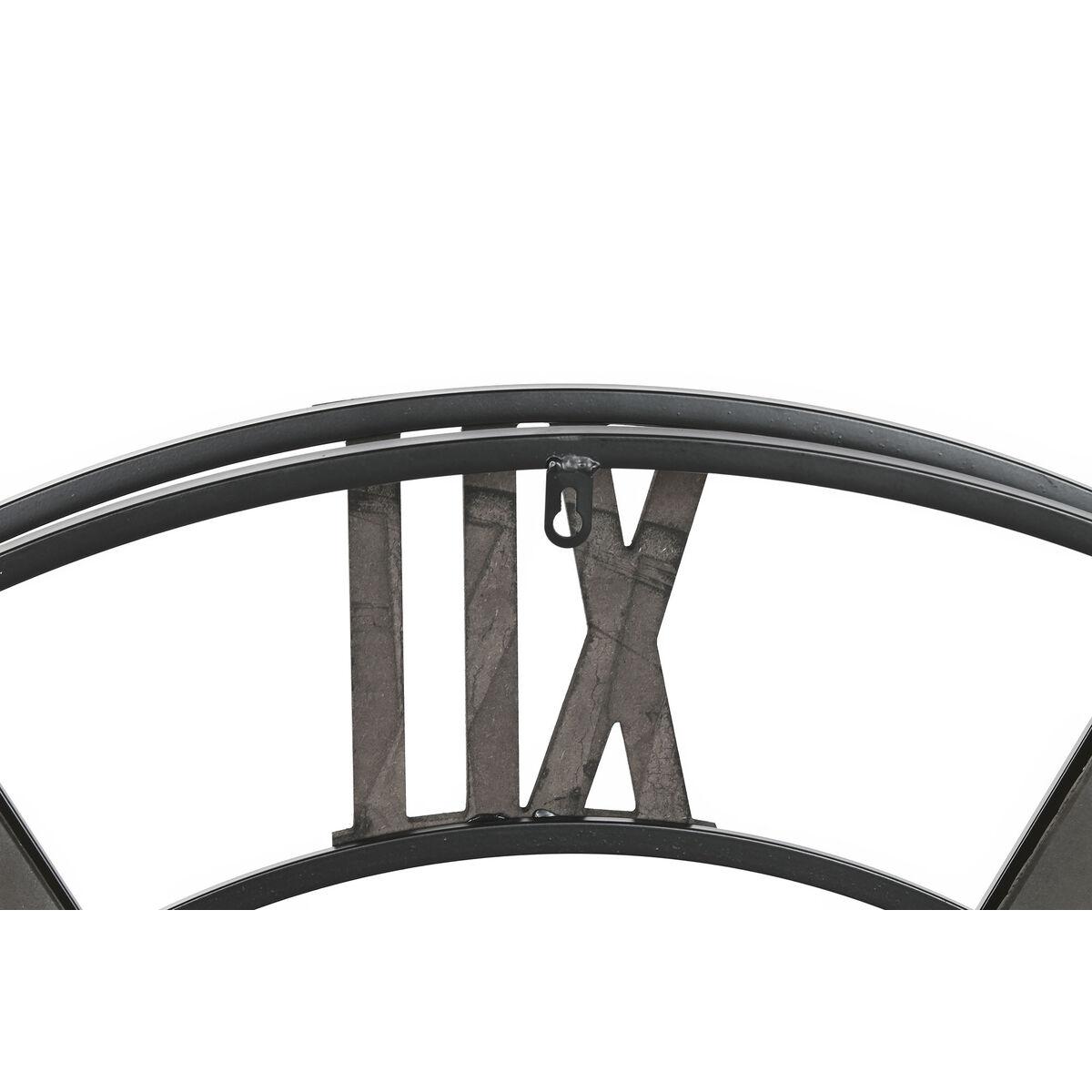 Reloj de Pared Home ESPRIT Negro Natural Metal Ratán 100 x 9 x 100 cm