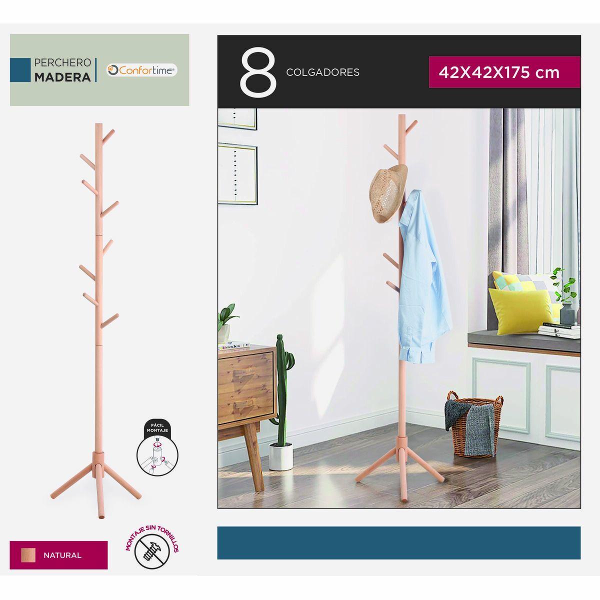 Perchero de Pie Confortime Madera 42 x 42 x 175 cm (6 Unidades)