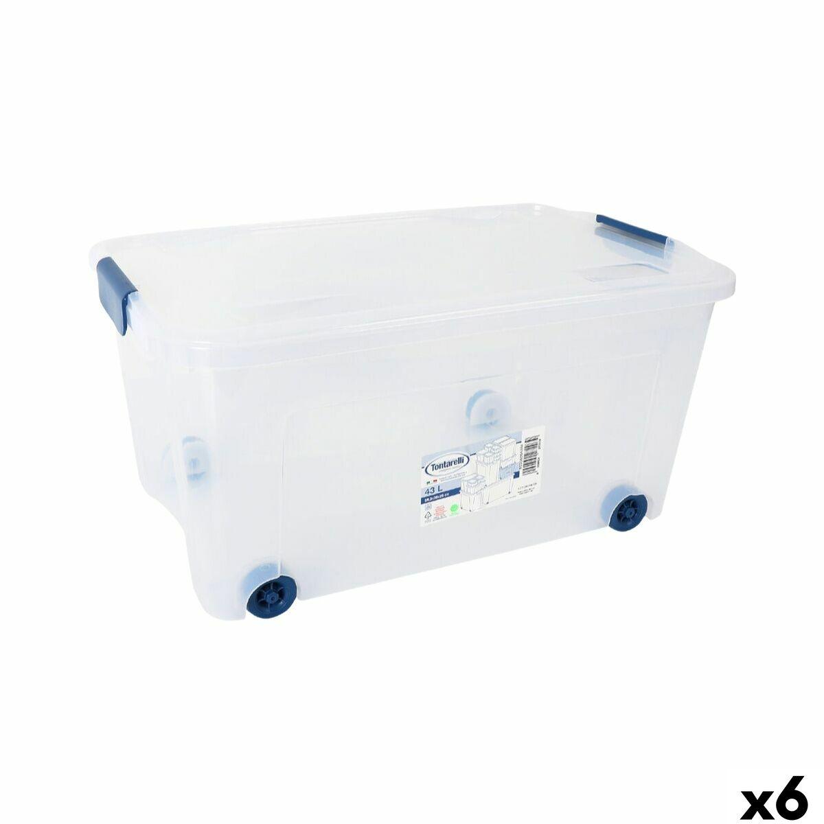Caja de Almacenamiento con Ruedas Tontarelli 59 x 38 x 29 cm (6 Unidades)