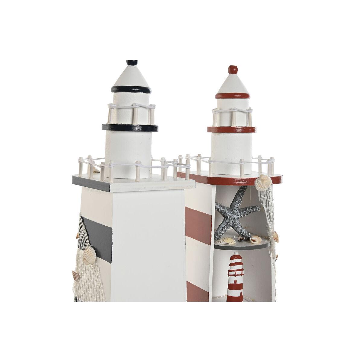 Figura Decorativa Home ESPRIT Azul Rojo Faro 14 x 16 x 52 cm (2 Unidades)