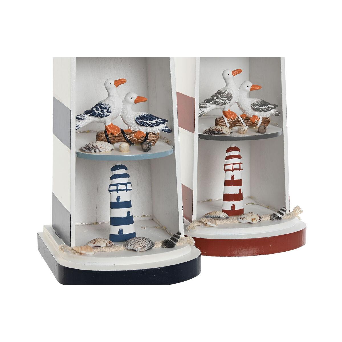 Figura Decorativa Home ESPRIT Azul Rojo Faro 14 x 16 x 52 cm (2 Unidades)