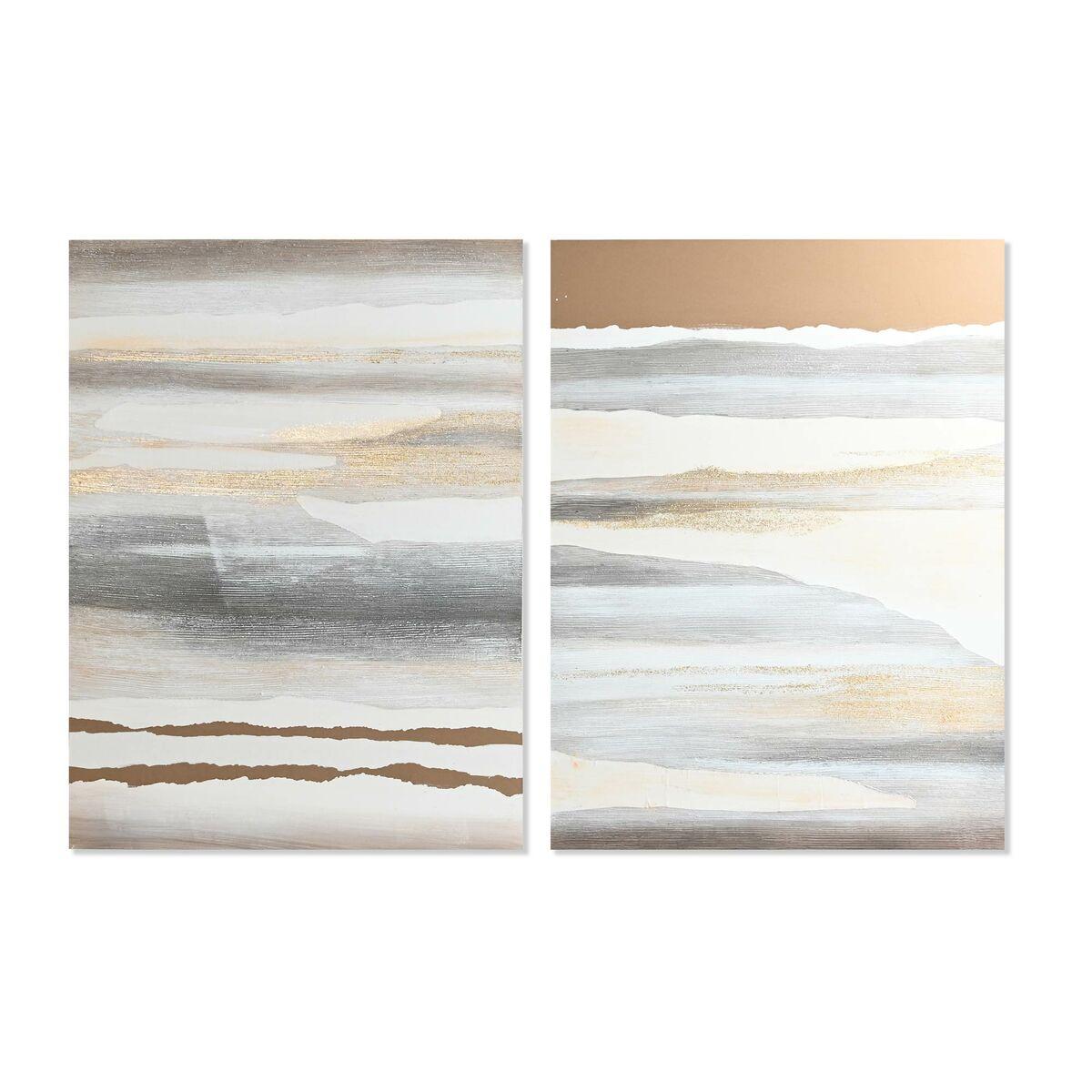 Cuadro DKD Home Decor Beige Gris Abstracto Moderno 90 x 3,7 x 120 cm (2 Unidades)