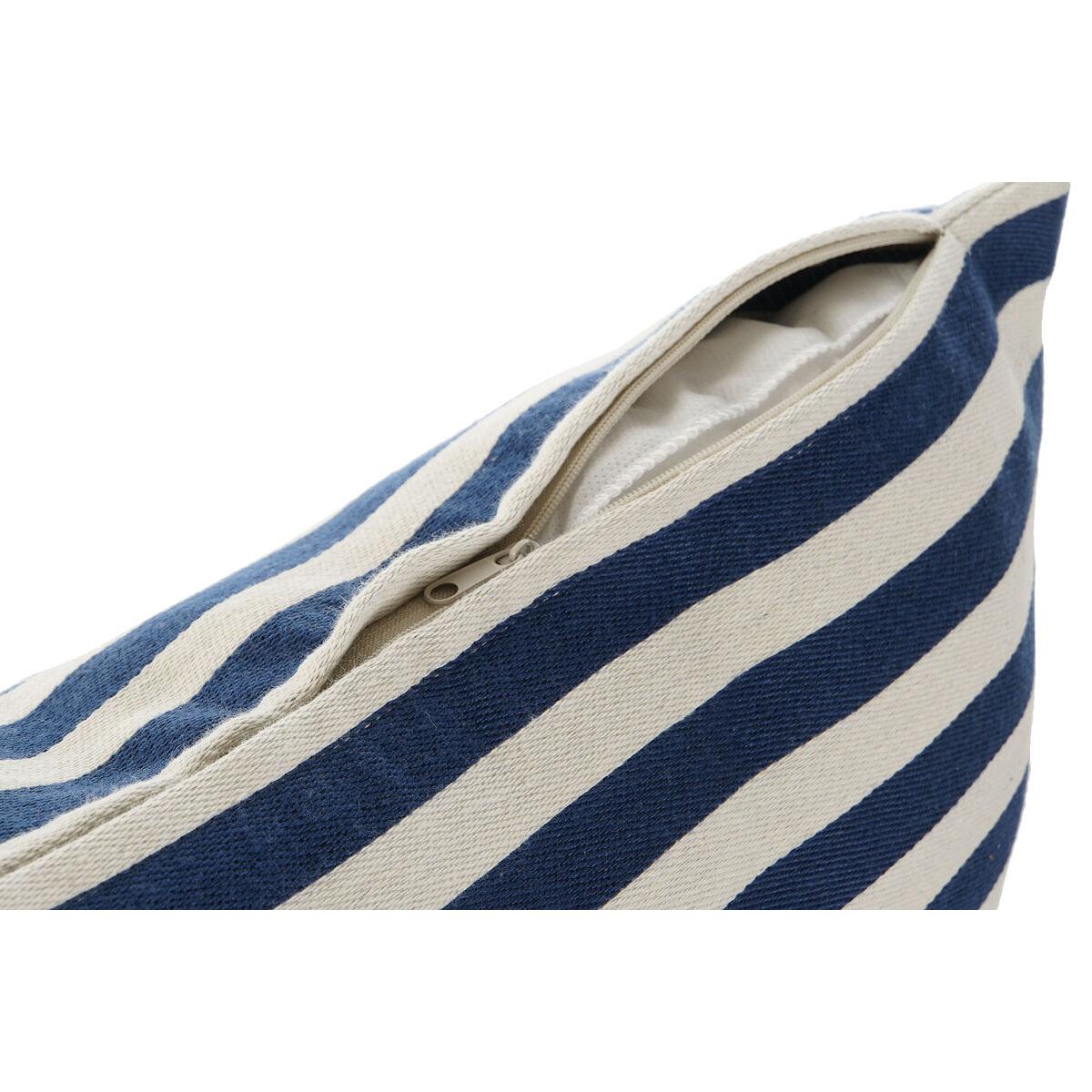 Cojín Home ESPRIT Blanco Azul marino 45 x 10 x 45 cm (2 Unidades)