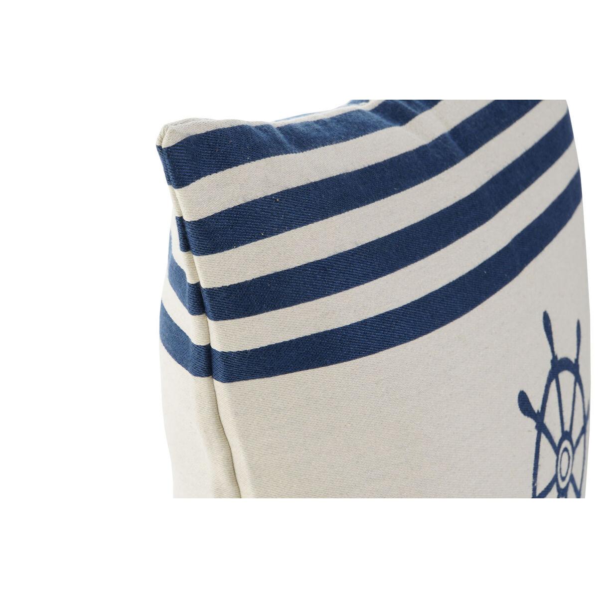 Cojín Home ESPRIT Blanco Azul marino 45 x 10 x 45 cm (2 Unidades)