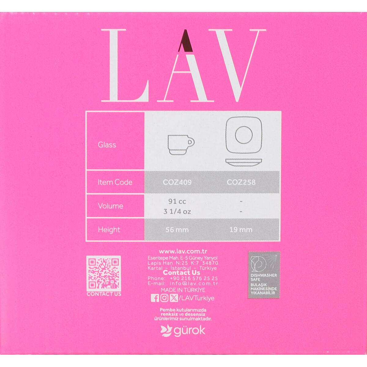 Juego de 6 Tazas con Plato LAV Cozy (6 Unidades)