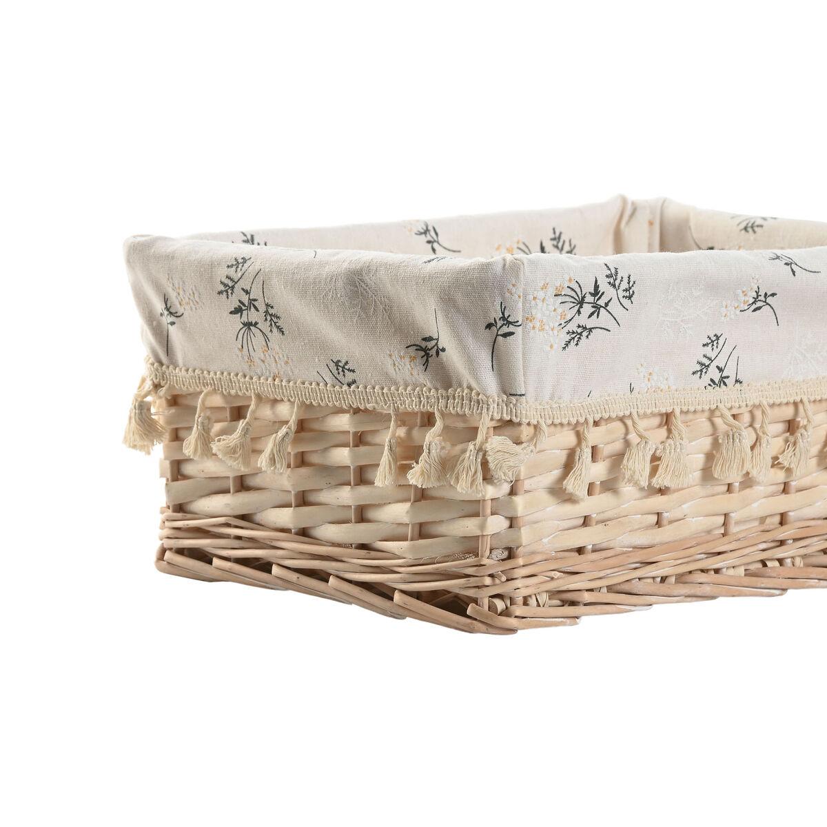Cesto para la Ropa Sucia Home ESPRIT Natural Mimbre Shabby Chic 36 x 25 x 16 cm 4 Piezas