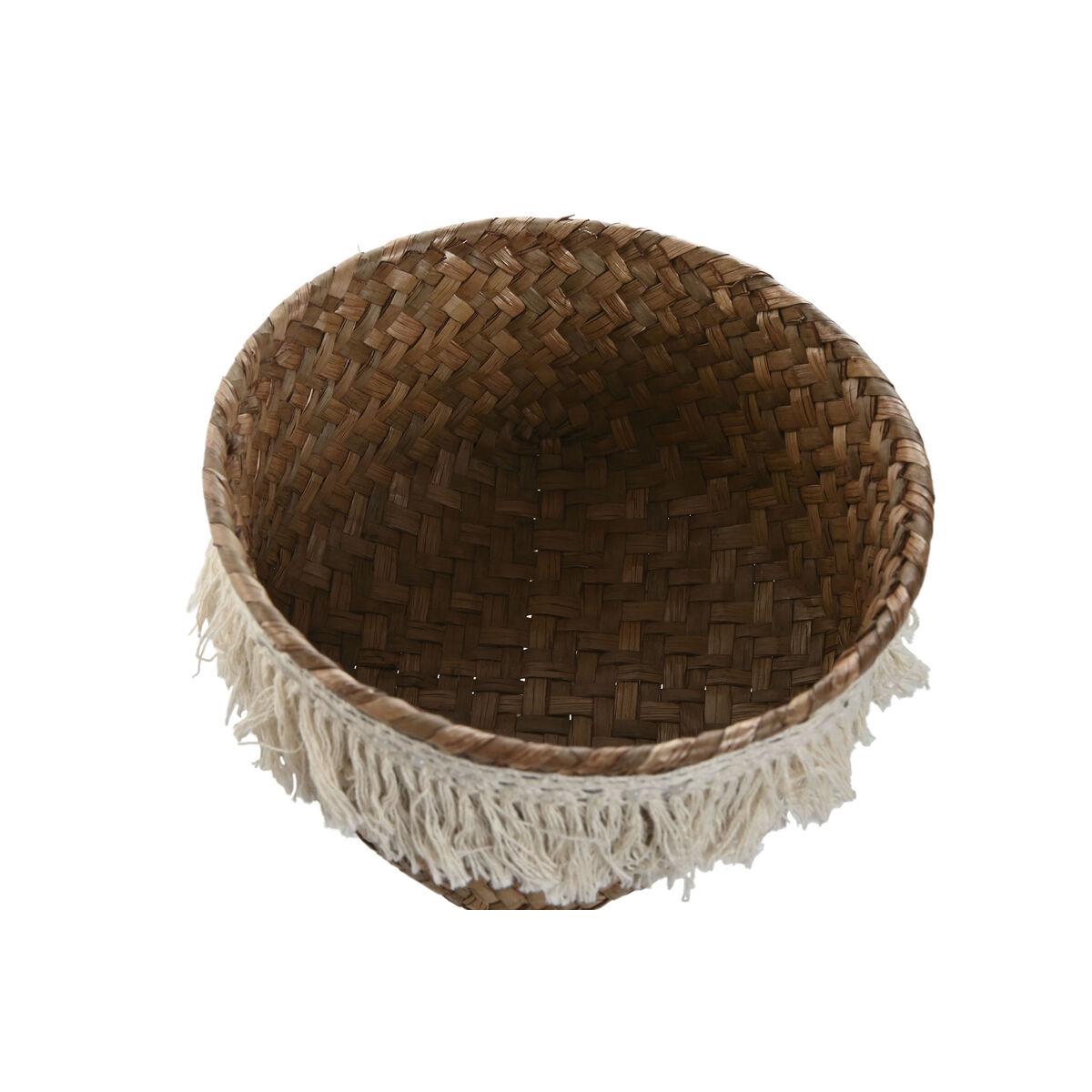 Juego de Cestas Home ESPRIT Blanco Natural Fibra natural Boho Desgastado (3 Piezas)