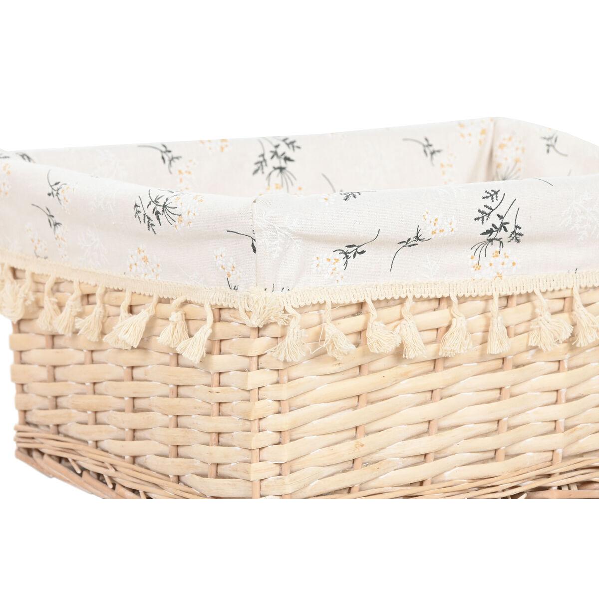 Cesto para la Ropa Sucia Home ESPRIT Natural Mimbre Shabby Chic 48 x 38 x 22 cm 5 Piezas
