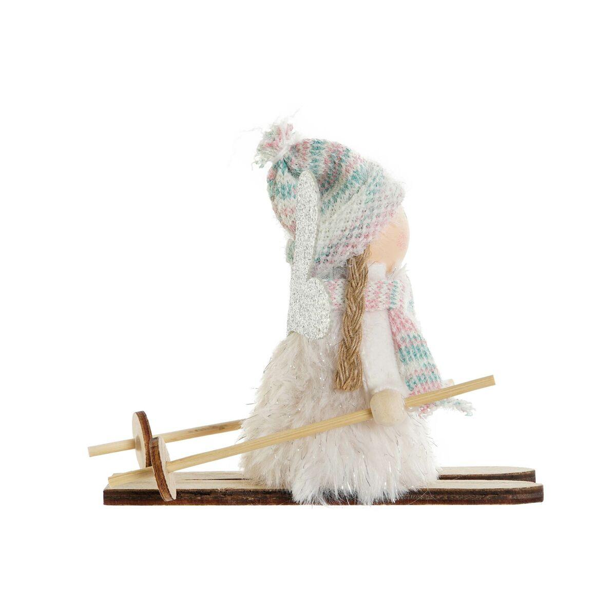 Adorno Navideño DKD Home Decor Blanco Gris Hada 12 x 8 x 10 cm (3 Unidades)
