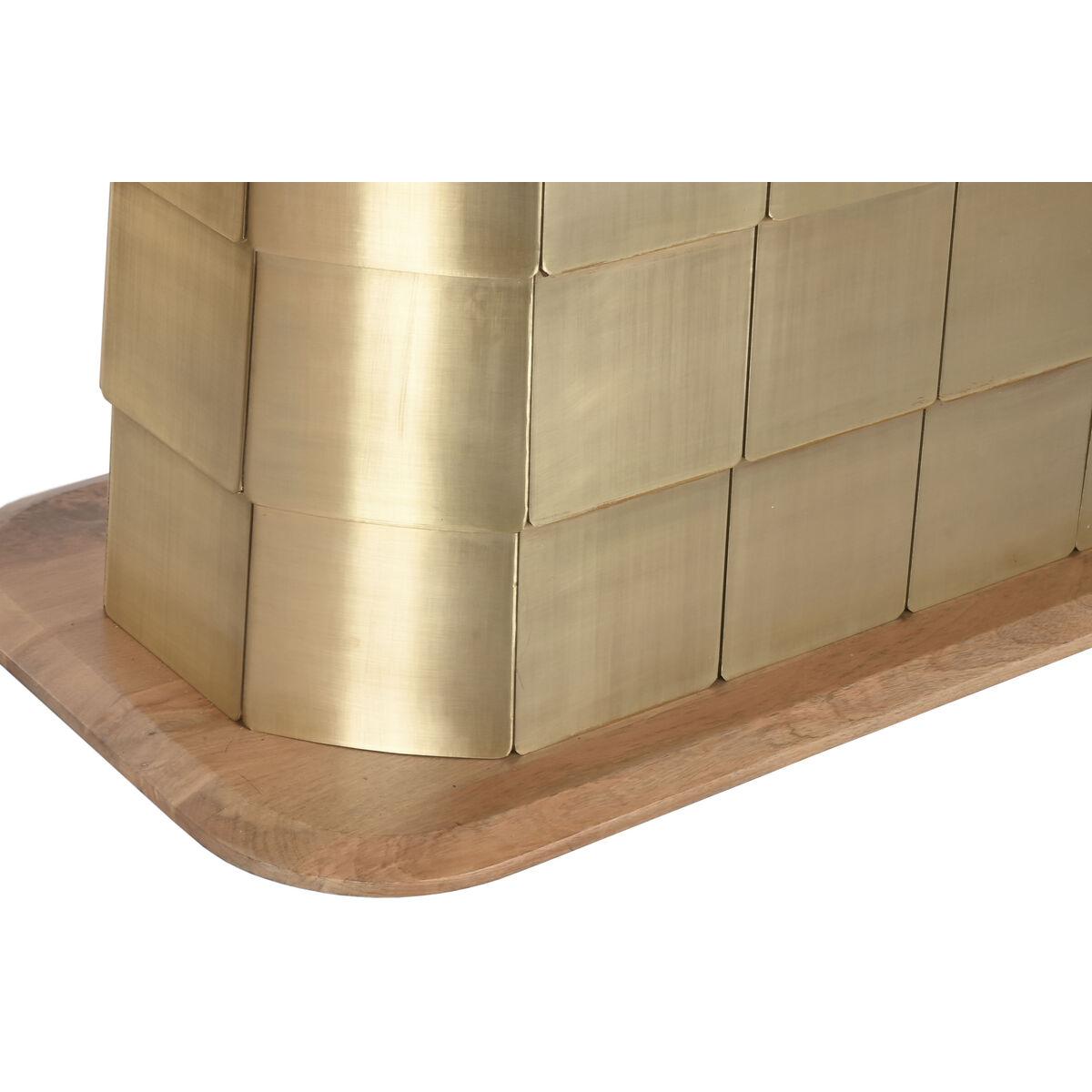 Mesa de Comedor Home ESPRIT Dorado Latón Madera de mango 210 x 110 x 76 cm
