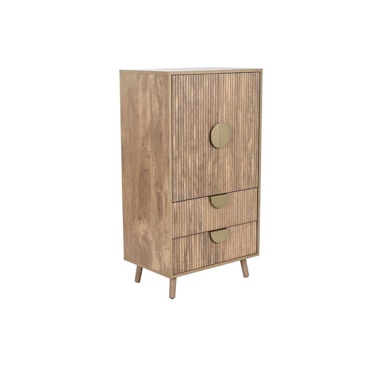 Armario Home ESPRIT Marrón Dorado Madera Madera MDF 60 x 40 x 110 cm