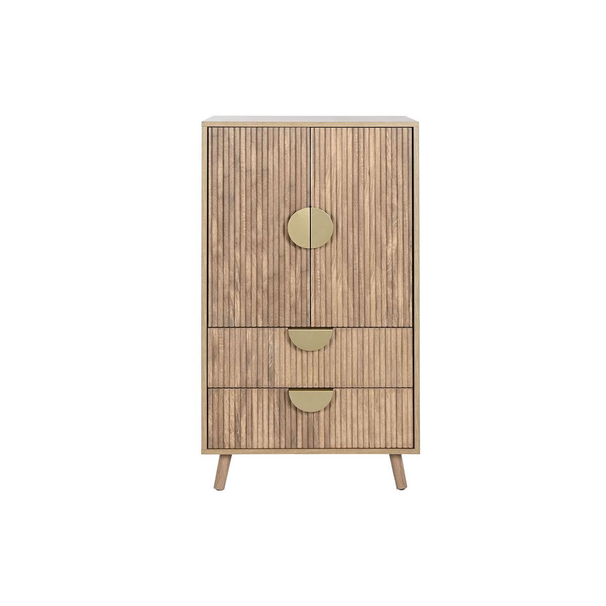 Armario Home ESPRIT Marrón Dorado Madera Madera MDF 60 x 40 x 110 cm