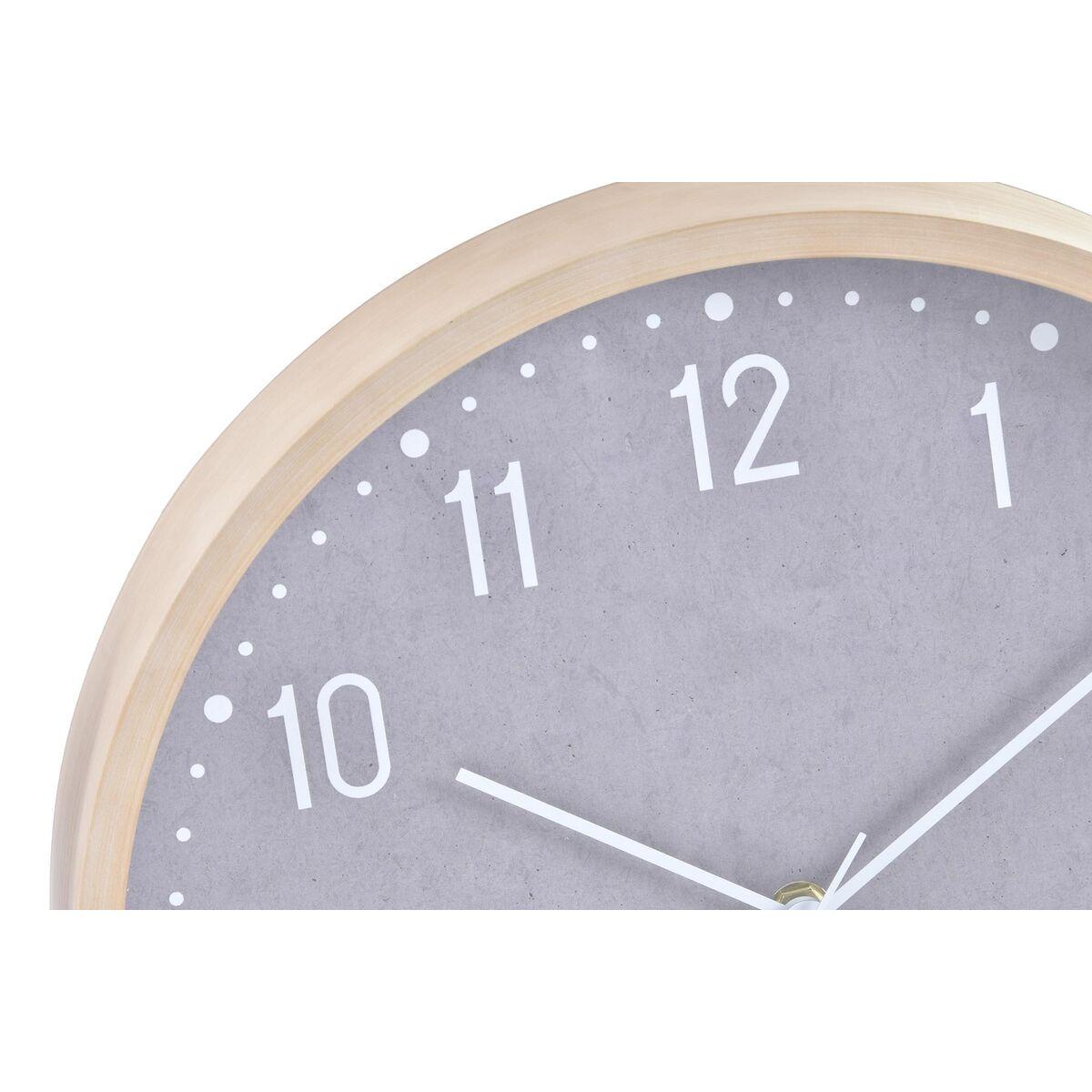Reloj de Pared Home ESPRIT Beige Gris PVC 30 x 4 x 30 cm (2 Unidades)