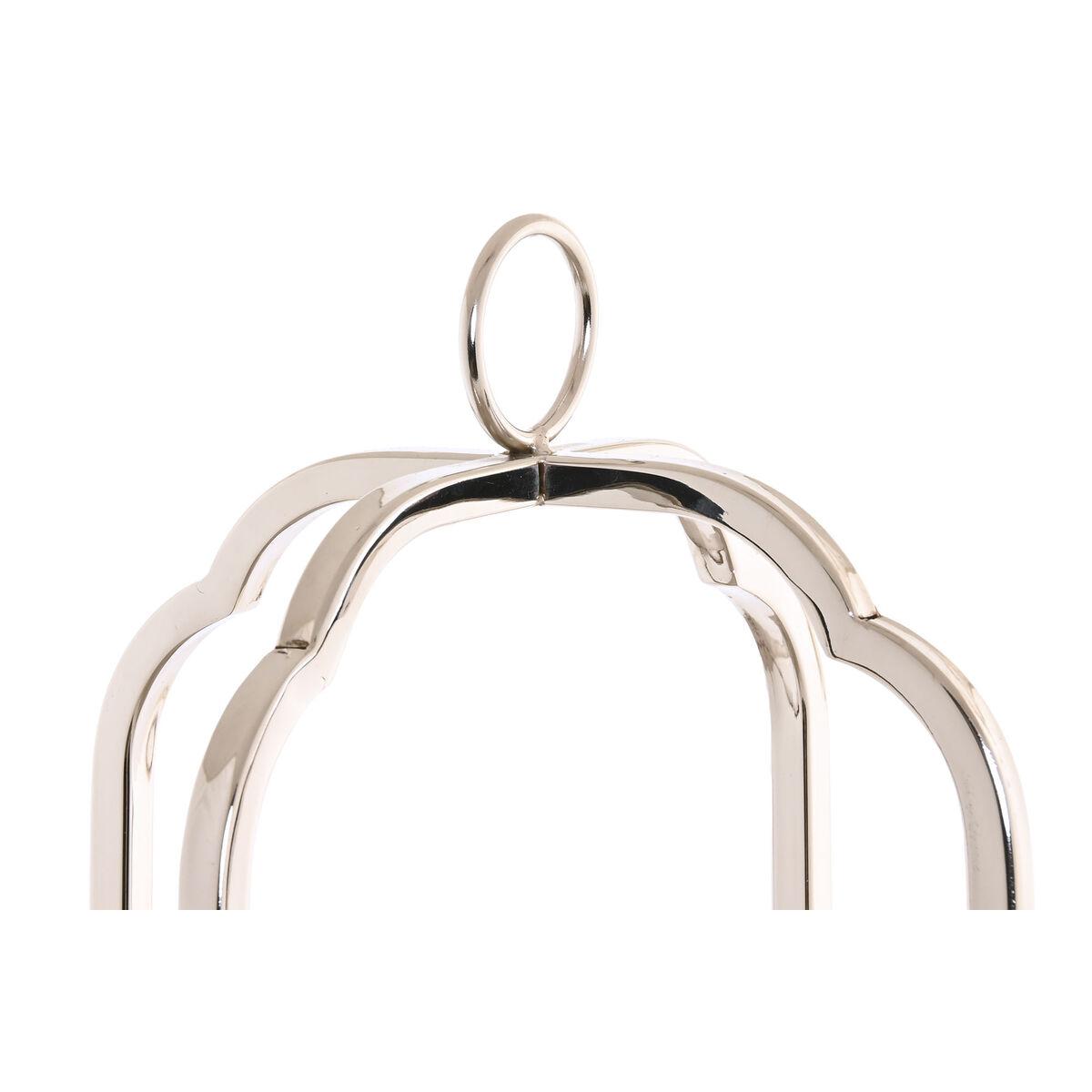Portavelas Home ESPRIT Plateado Cristal Acero 21 x 21 x 62 cm
