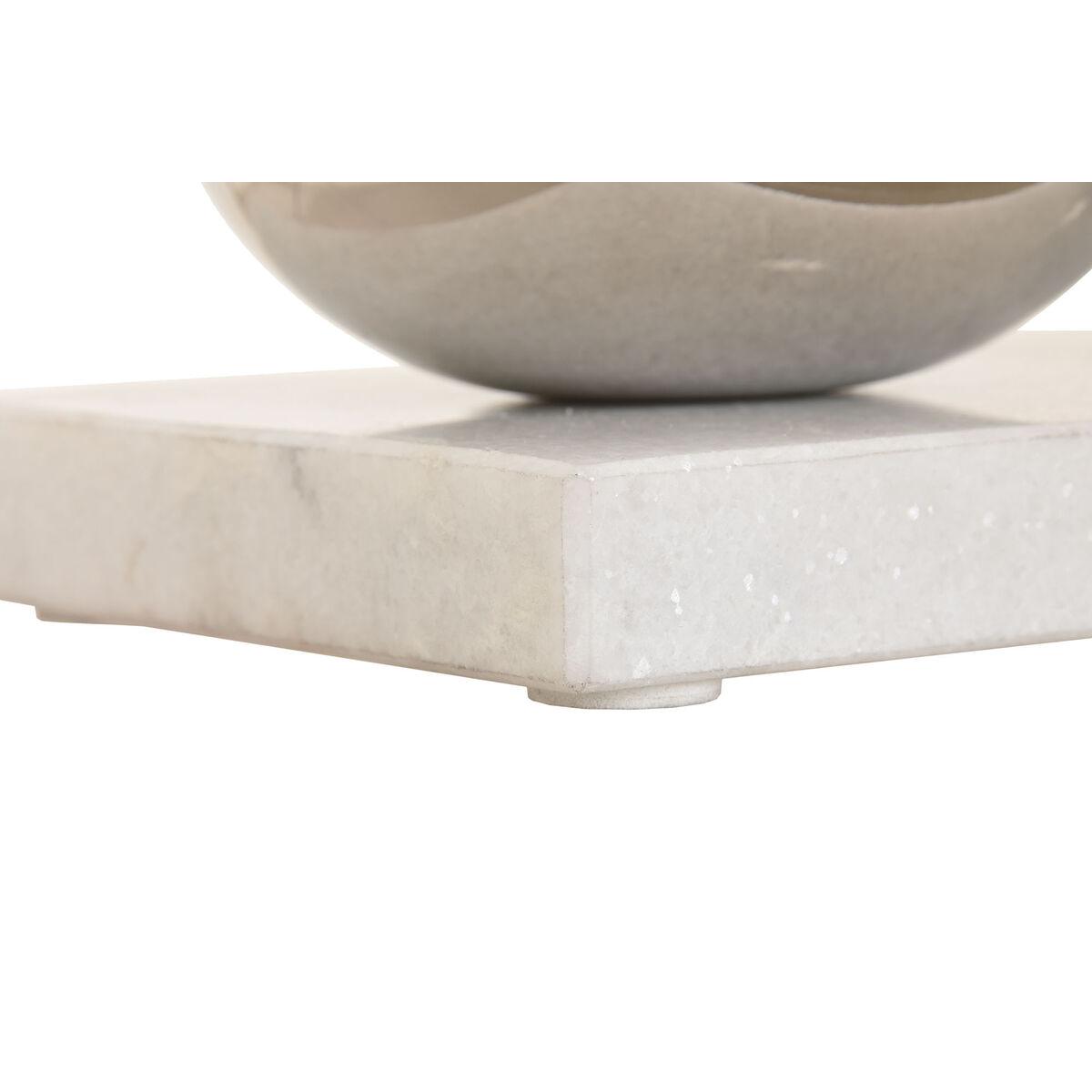 Portavelas Home ESPRIT Blanco Plateado Cristal Mármol 40 x 13 x 22 cm