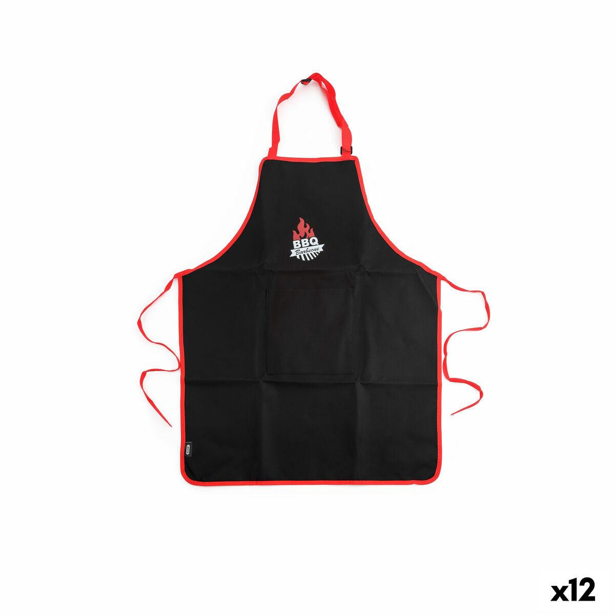 Delantal Algon 61 x 75,5 cm Negro Barbacoa