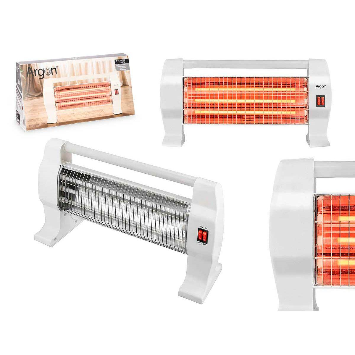 Estufa Eléctrica Halógena Argon W-HH1231 Blanco 1200 W (8 Unidades)