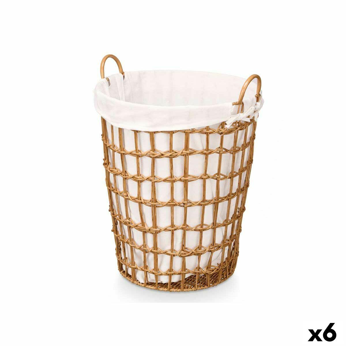 Cesto Kipit HX30552 Natural Poliéster Tela Polipropileno Hierro Plástico 50 % algodón 45 x 58 x 43 cm 46 x 59 x 43 cm (6 Unidade