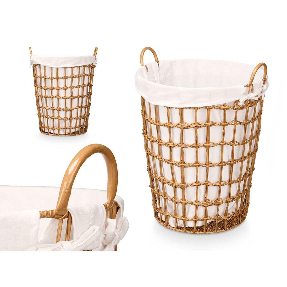 Cesto Kipit HX30552 Natural Poliéster Tela Polipropileno Hierro Plástico 50 % algodón 45 x 58 x 43 cm 46 x 59 x 43 cm (6 Unidade