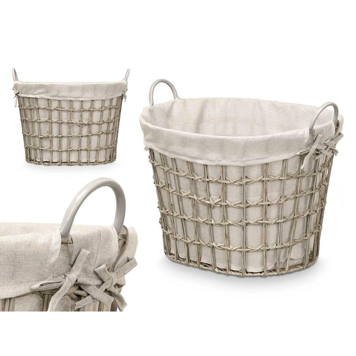 Cesto Kipit HX30562 Gris Poliéster Tela Polipropileno Hierro Plástico 50 % algodón 51 x 41 x 41 cm 55,6 x 42,5 x 40 cm (6 Unidad