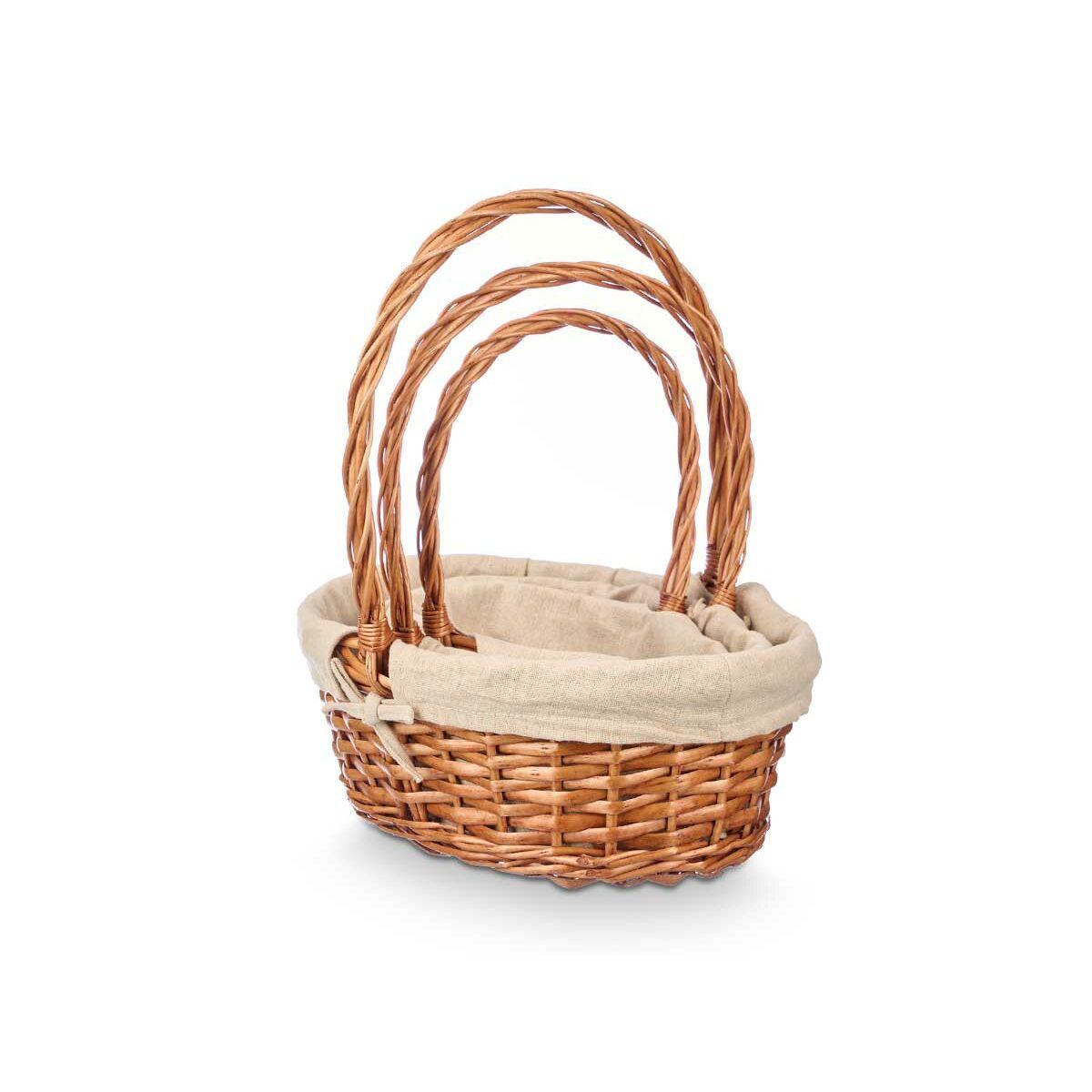 Juego de Cestos Kipit HX31275S/3 Natural Poliéster Mimbre Tela 50 % algodón 34 x 39,5 x 30 cm 34 x 40 x 30 cm (8 Unidades)