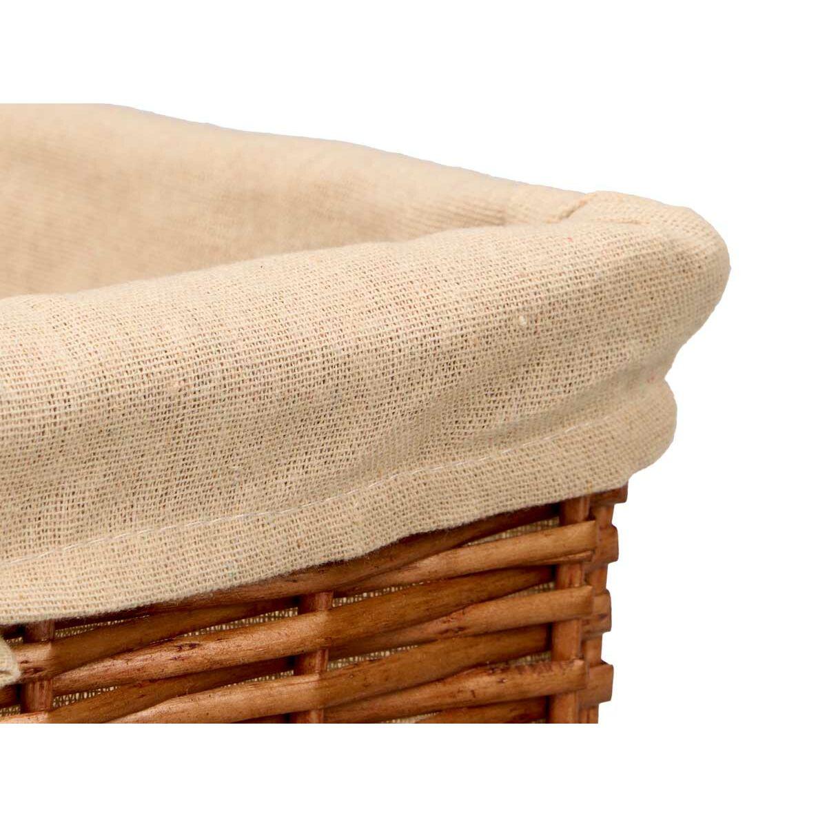 Juego de Cestos Kipit HX31449S/3 Natural Poliéster Mimbre Tela 50 % algodón 39 x 16 x 30 cm (6 Unidades)