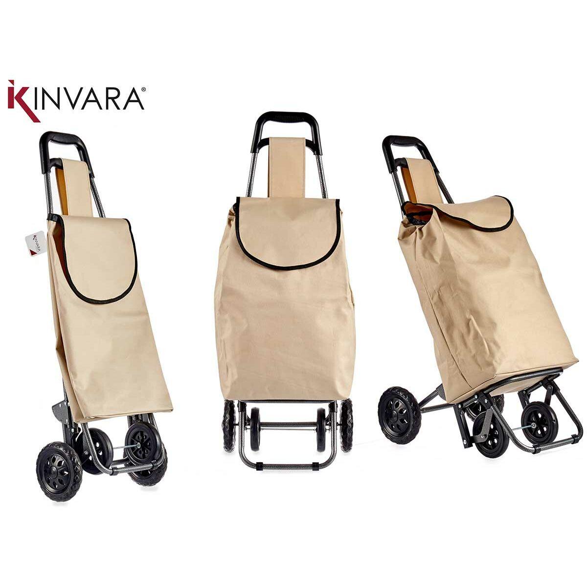Carro de Compra Kinvara WR3069-3 Negro Beige 30 L 22 x 98 x 38 cm (6 Unidades)