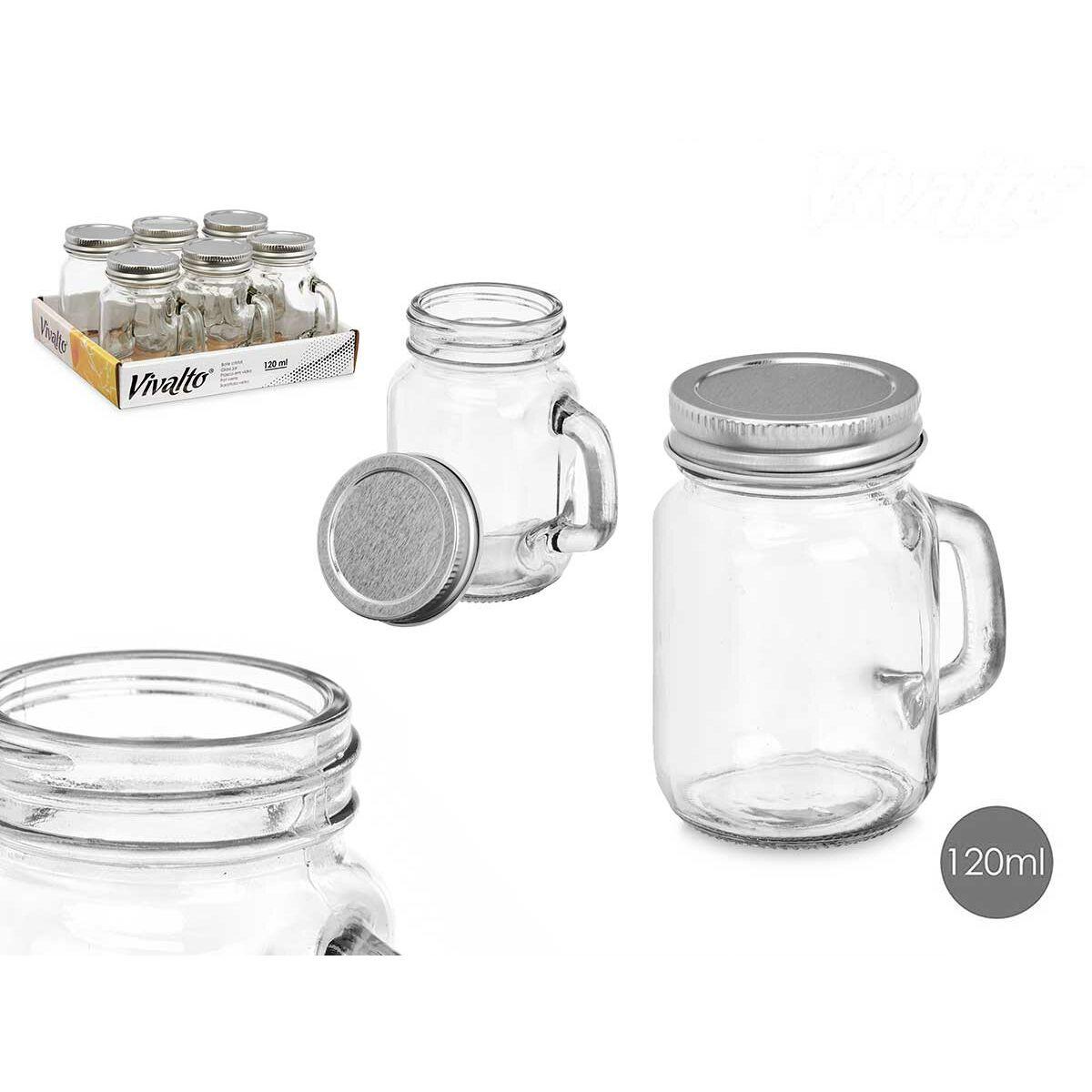 Tarro Vivalto 01-0906 Transparente Plateado 120 ml (6 Unidades)
