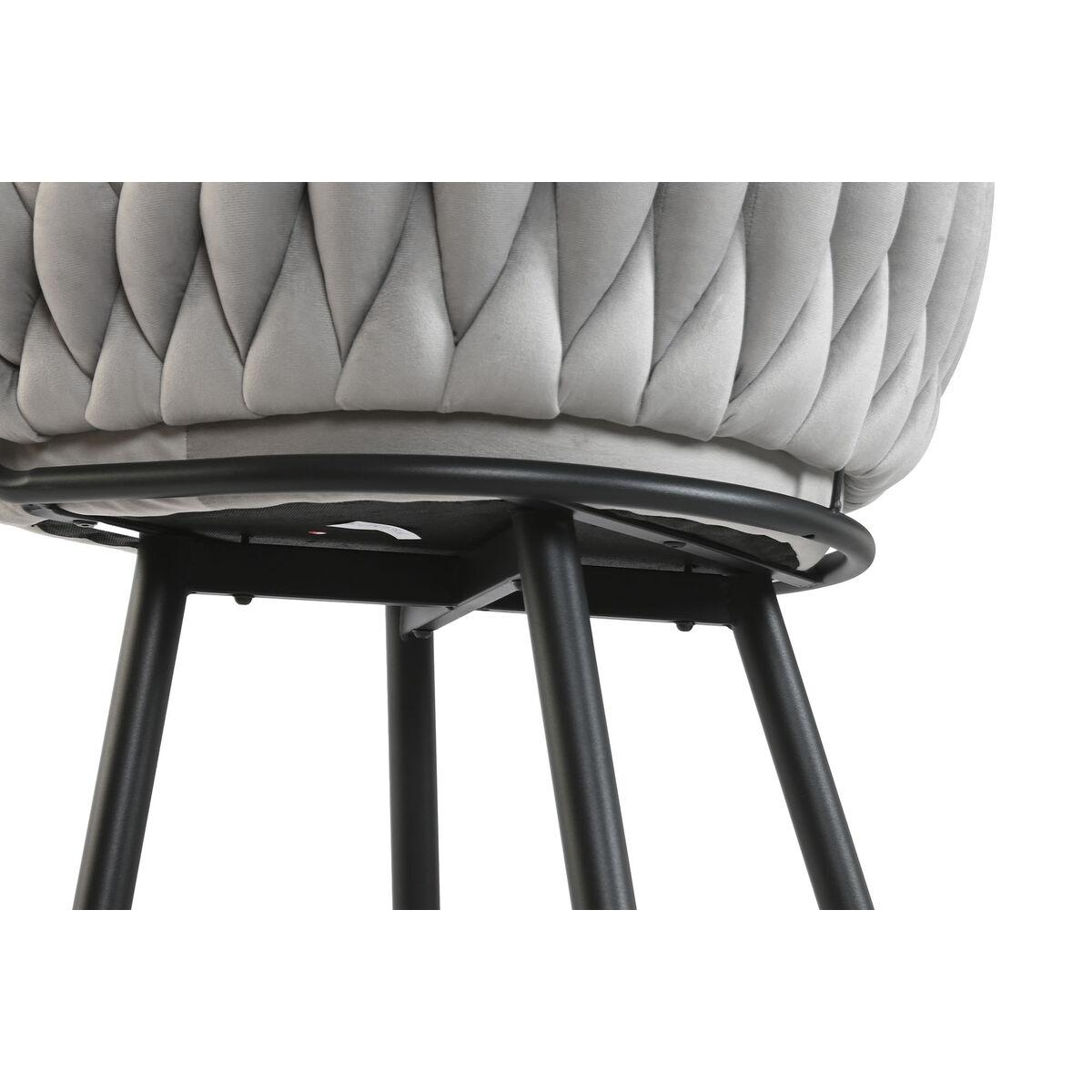 Taburete Home ESPRIT Negro Gris Metal 58 x 53 x 101 cm