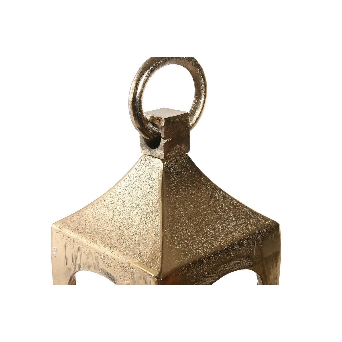 Farol Home ESPRIT Dorado Aluminio Cristal Árabe 14 x 14 x 65 cm