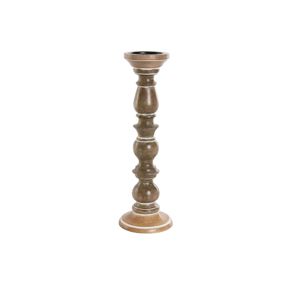 Candelabro Home ESPRIT Marrón Madera de mango Natural Romántico 15 x 15 x 46 cm