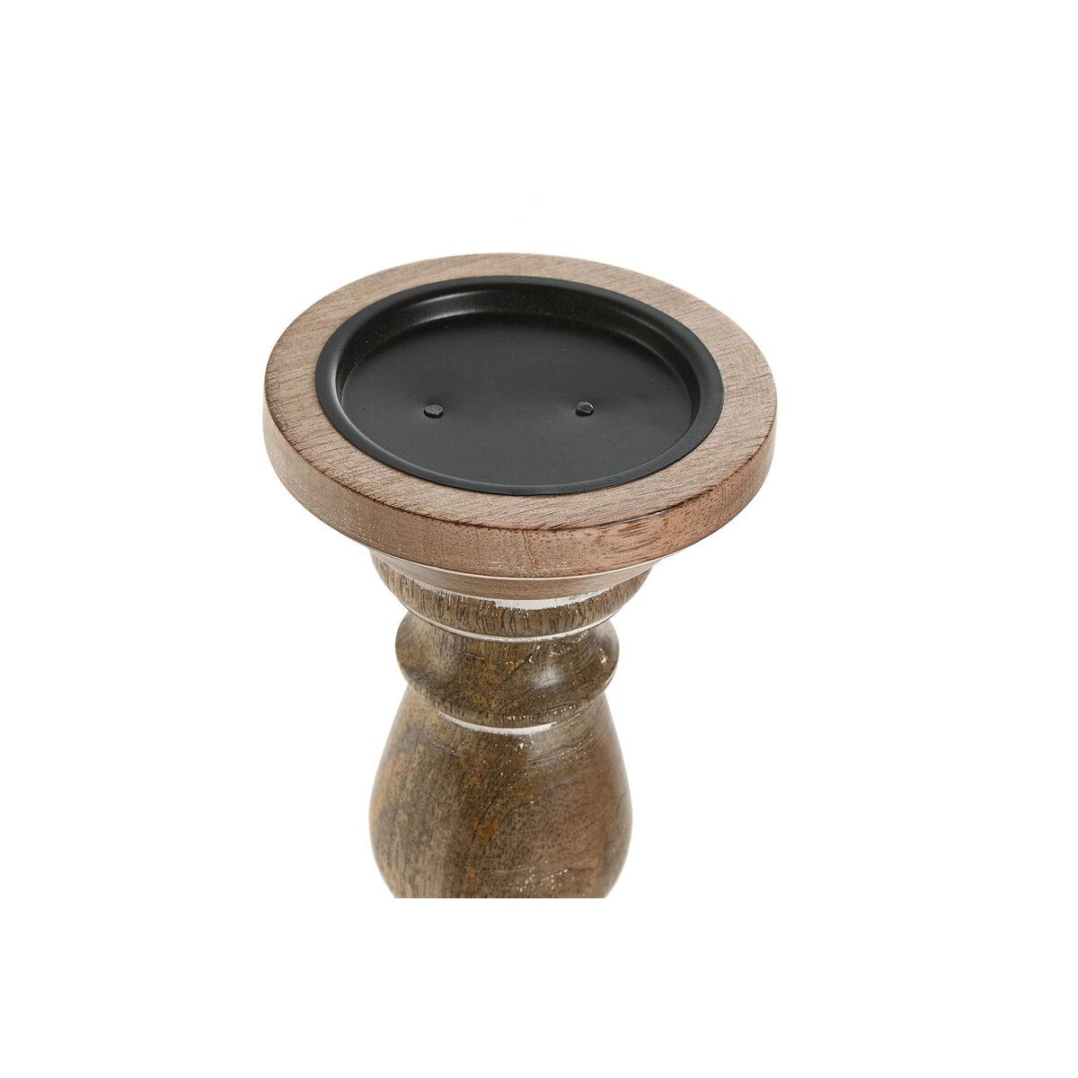 Candelabro Home ESPRIT Marrón Madera de mango Natural Romántico 15 x 15 x 46 cm