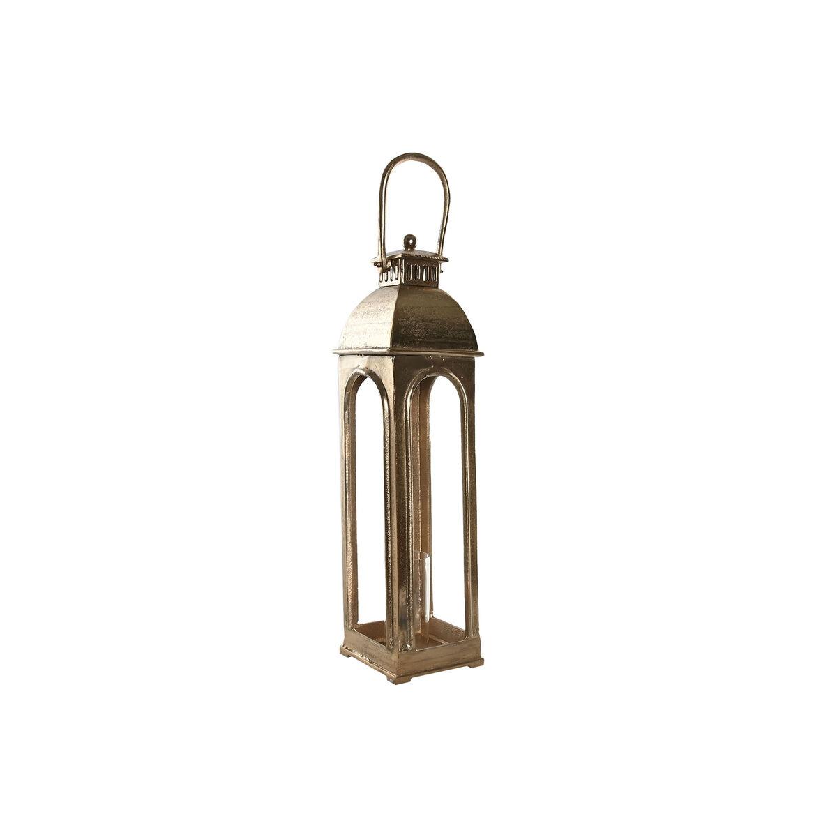 Farol Home ESPRIT Dorado Aluminio Cristal Vintage 17 x 17 x 78 cm