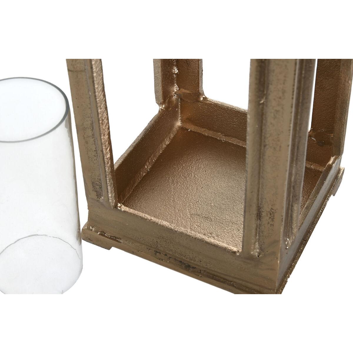 Farol Home ESPRIT Dorado Aluminio Cristal Vintage 17 x 17 x 78 cm