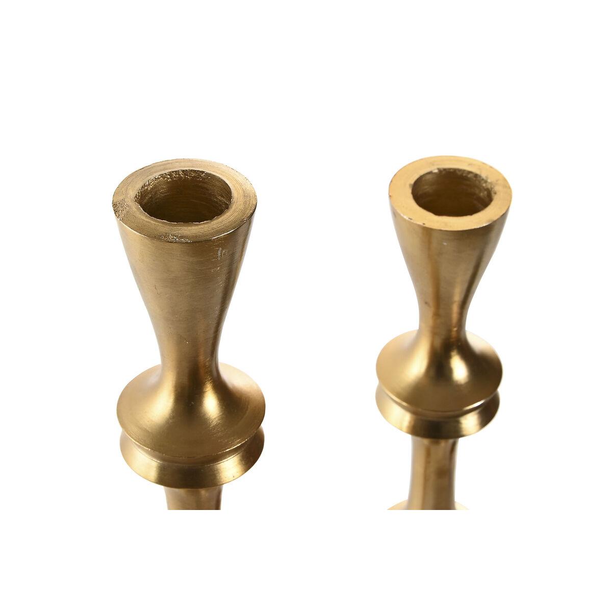 Candelabro Home ESPRIT Dorado Aluminio Moderno 8 x 8 x 36 cm (2 Unidades)